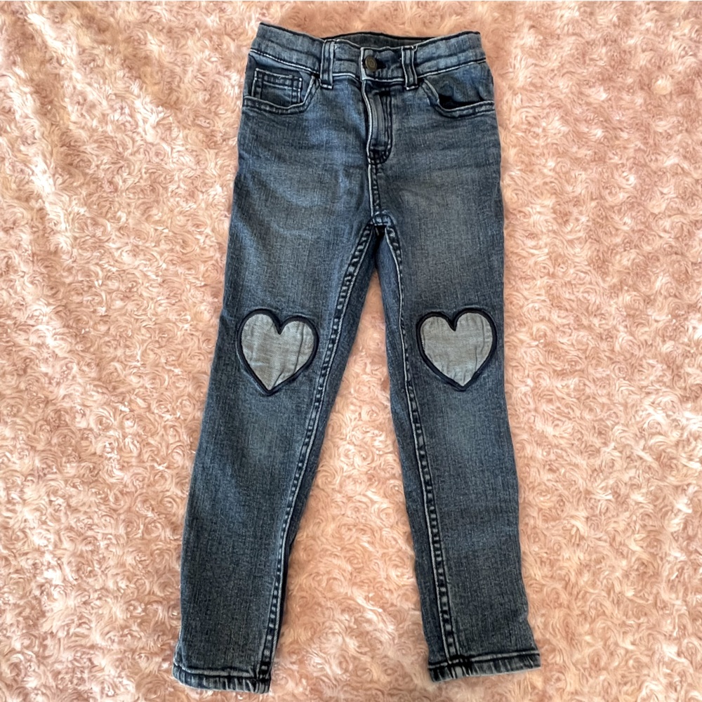 Okie Dokie Girl Heart Patched Jeans 5T